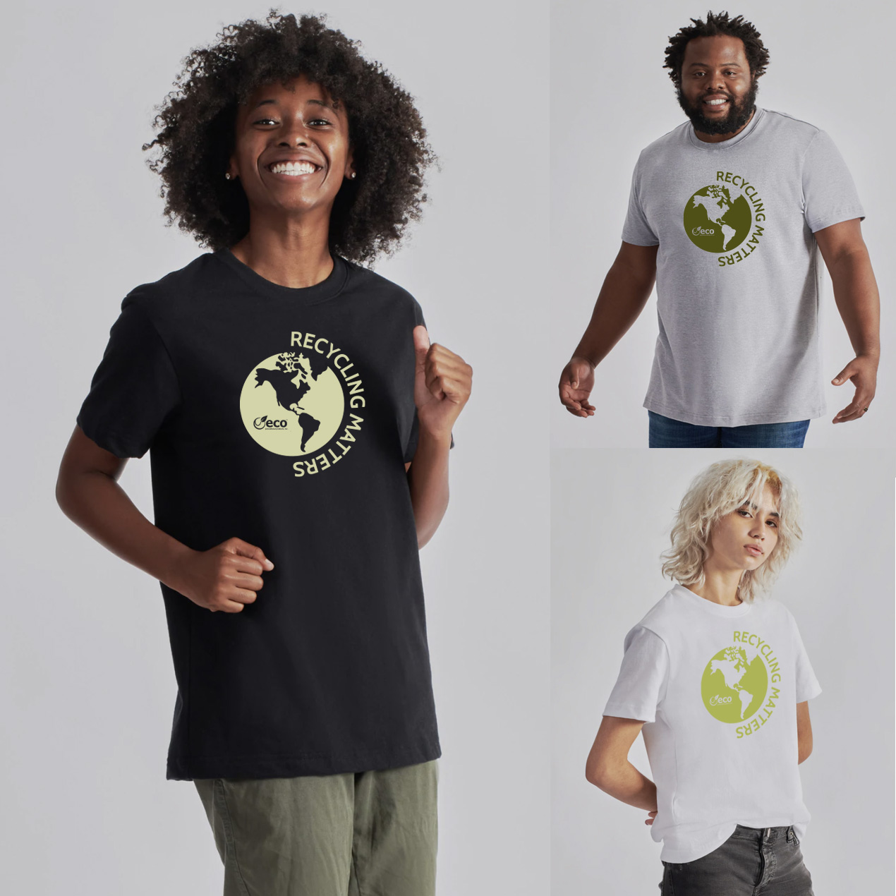 100% Recycled Cotton Crew Tee | Unisex | Eco Promotional Products